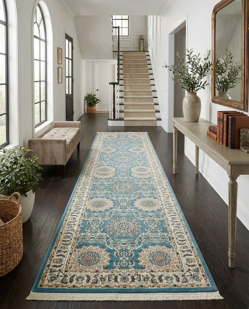 Persian Elegance Collection Area Rug -  Mashhad Runner Blue  lifestyle 66