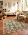Seville Stripes Collection Area Rug -  Granada (Yellow) Square Yellow  lifestyle 66