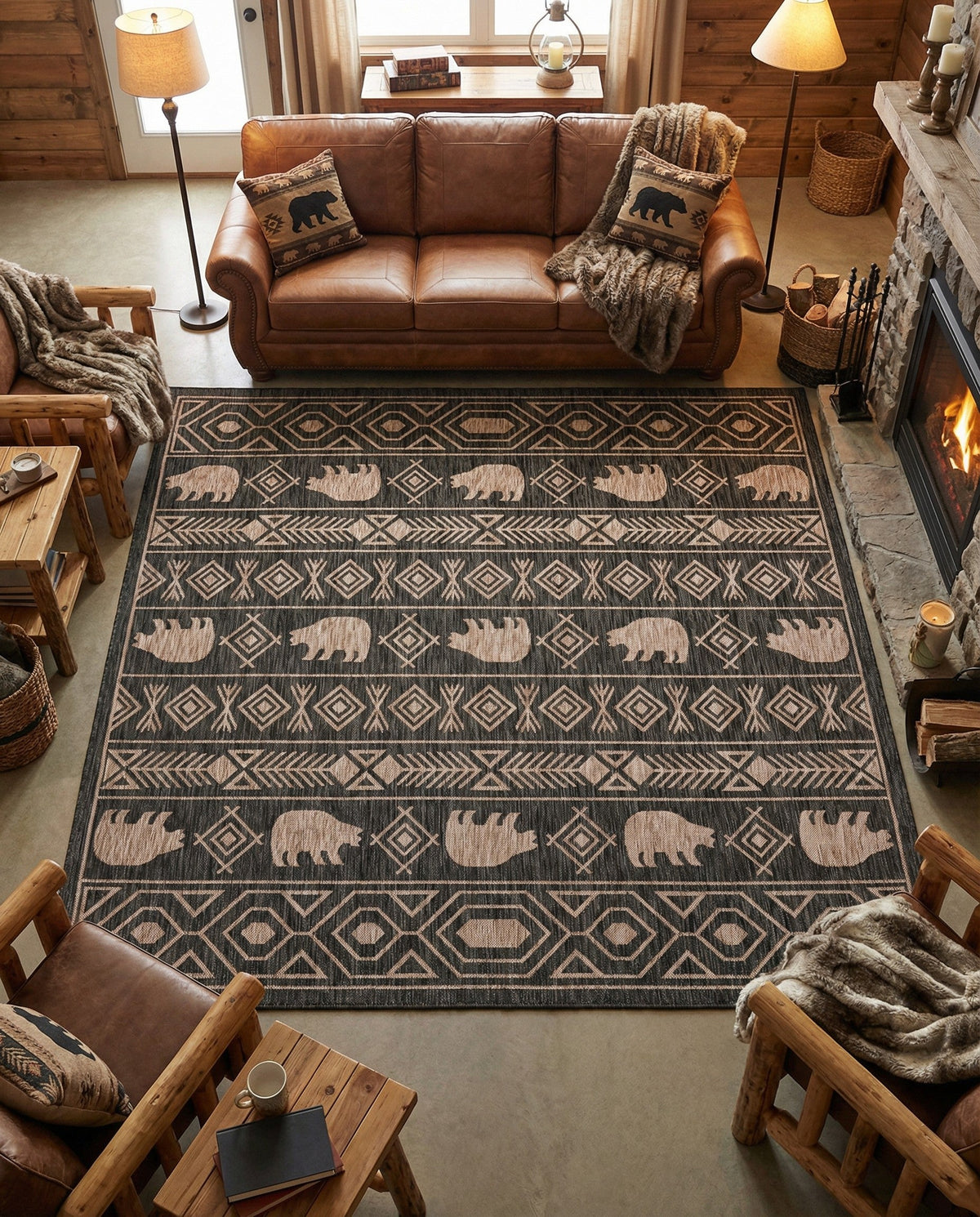 Mesa Oasis Rugs Collection Area Rug - Sundown Square Black  lifestyle 103