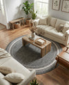 Terrace Fringe Collection Area Rug - Veranda (Black) Round Black  lifestyle 57