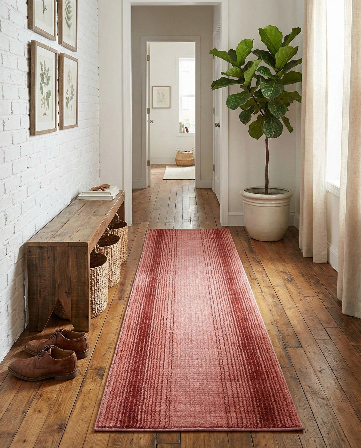 Jewel Oasis Collection Area Rug - Sapphire (Rusty Pink Rose) Runner Rusty Pink Rose  lifestyle 67