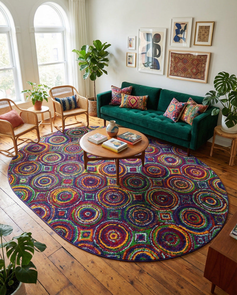Caribbean Cove Collection Area Rug -  Vincent Oval Multi  lifestyle 42