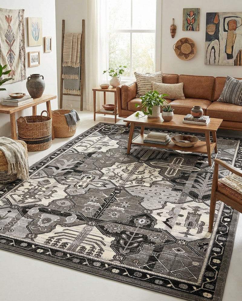 Horizon Collection Area Rug - Dawn Rectangle Gray  lifestyle 53