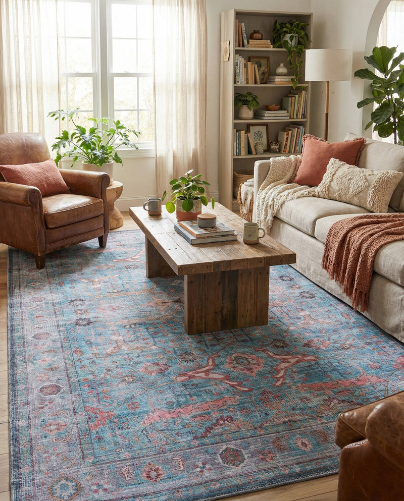 Zahara Oasis Collection Area Rug -  Marrakech Rectangle Blue  lifestyle 19