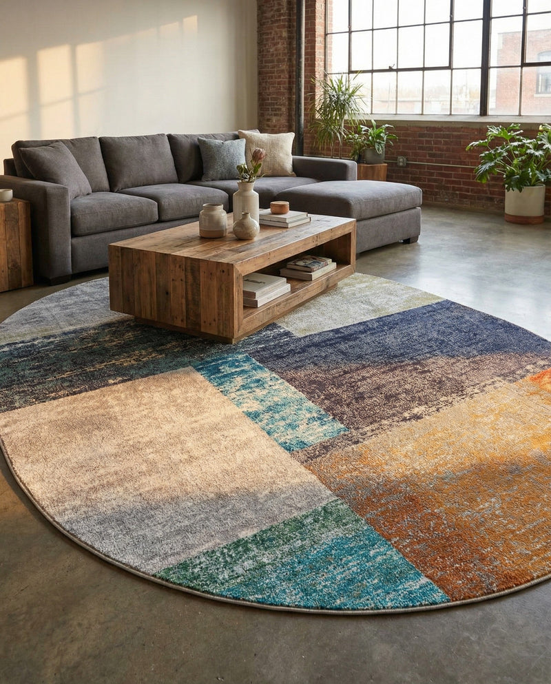 Colorburst Oasis Collection Area Rug - Palette Oval Multi  lifestyle 27
