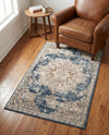 Coastal Manor Collection Area Rug -  Pelican Rectangle Dark Blue  lifestyle 34