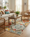 Outdoor Marrakesh Collection Area Rug -  Asilah Rectangle Ivory Beige  lifestyle 48