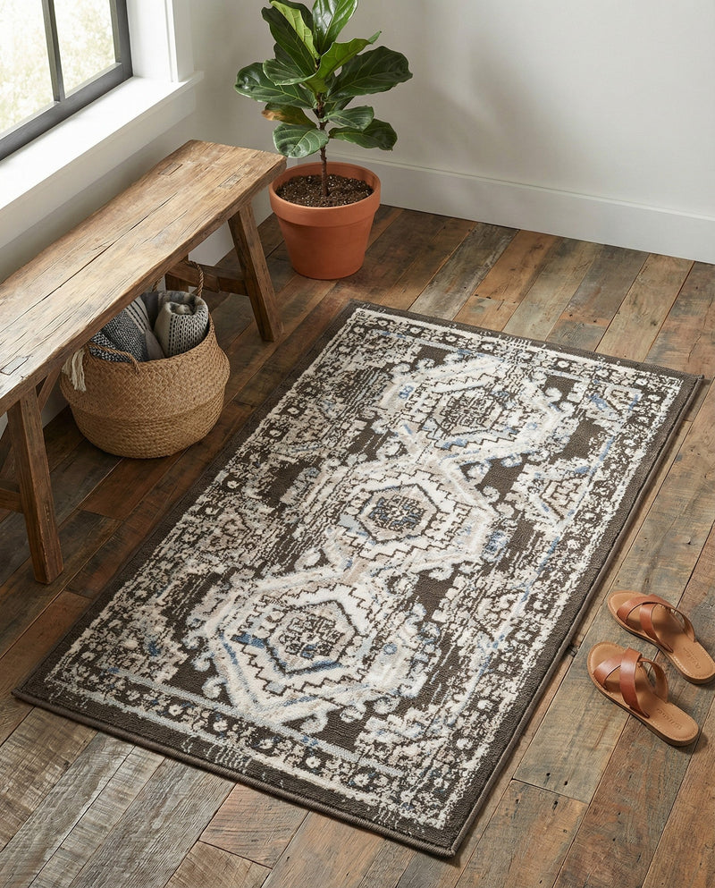 Savannah Elegance Collection Area Rug -  Tybee (Gray) Rectangle Gray  lifestyle 15
