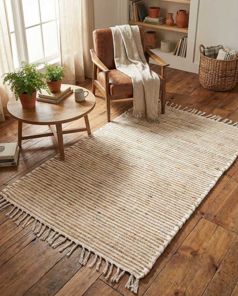 Osian Looms Collection Area Rug - Capri Rectangle Natural  lifestyle 47
