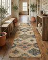 Benares Handwoven Jute Collection Area Rug - Ganges Runner Blue and Green  lifestyle 58