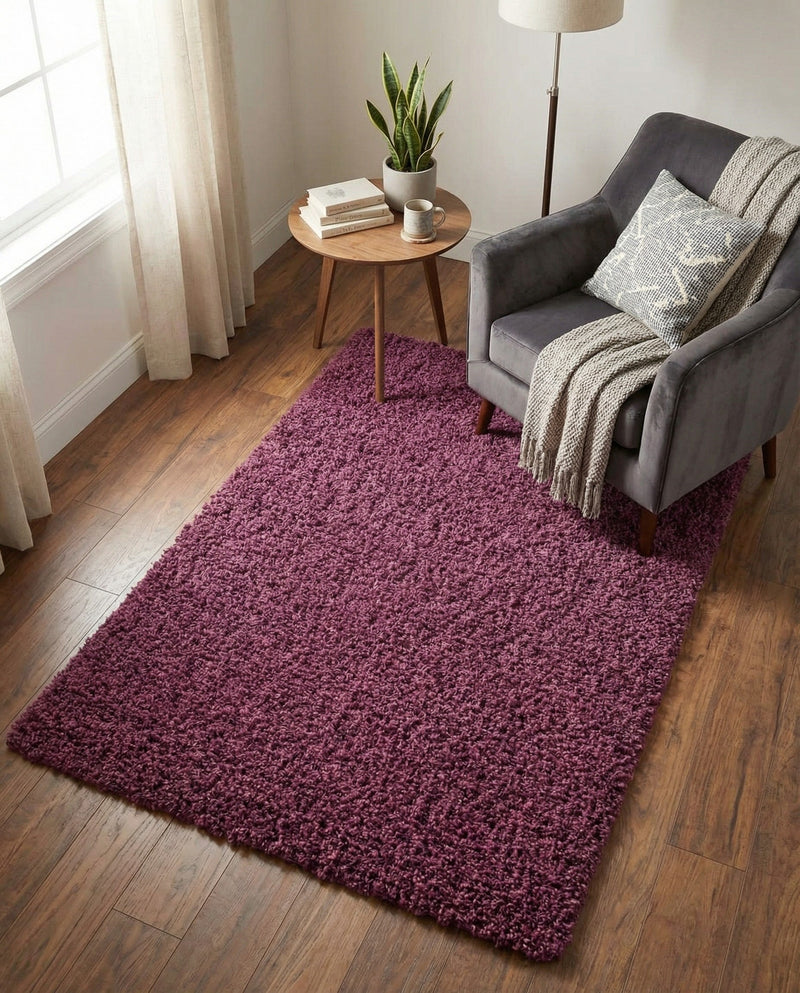 Plush Oasis Collection Area Rug - Serenity (Eggplant Purple) Rectangle Eggplant Purple  lifestyle 18
