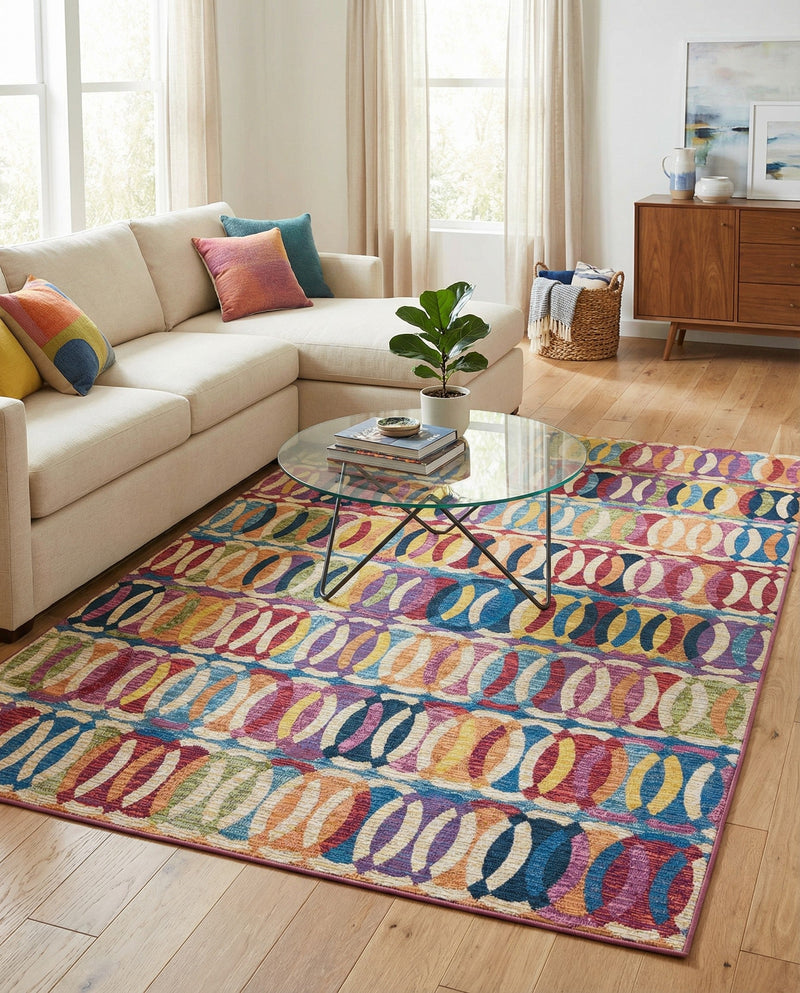 Urban Terrace Collection Area Rug -  Boardwalk Rectangle Multi  lifestyle 4