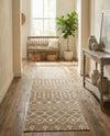 Marrakech Lattice Collection Area Rug - Medina (Beige) Runner Beige  lifestyle 31