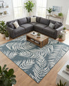 Seaside Blooms Collection Area Rug - Verdure (Teal) Square Teal  lifestyle 37