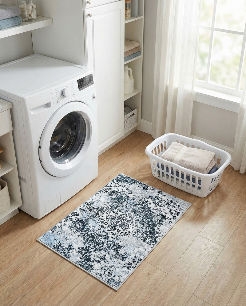 Aegean Elegance Washables Collection Area Rug -  Serifos Rectangle Navy Blue  lifestyle 17