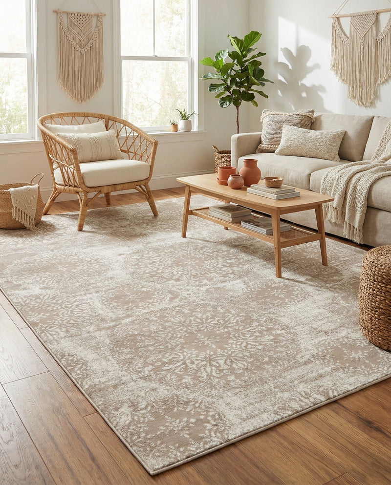 Riviera Elegance Collection Area Rug -  Monaco (Beige) Rectangle Beige  lifestyle 17