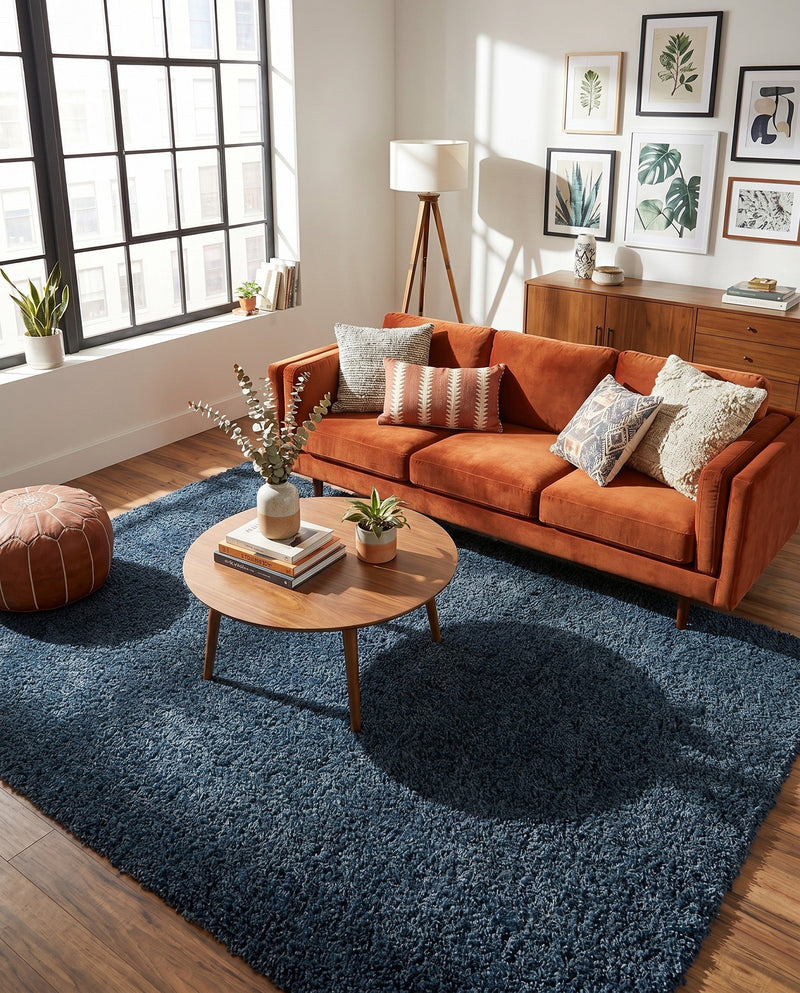 Alpine Plush Collection Area Rug -  Cortina (Marine Blue) Rectangle Marine Blue  lifestyle 20