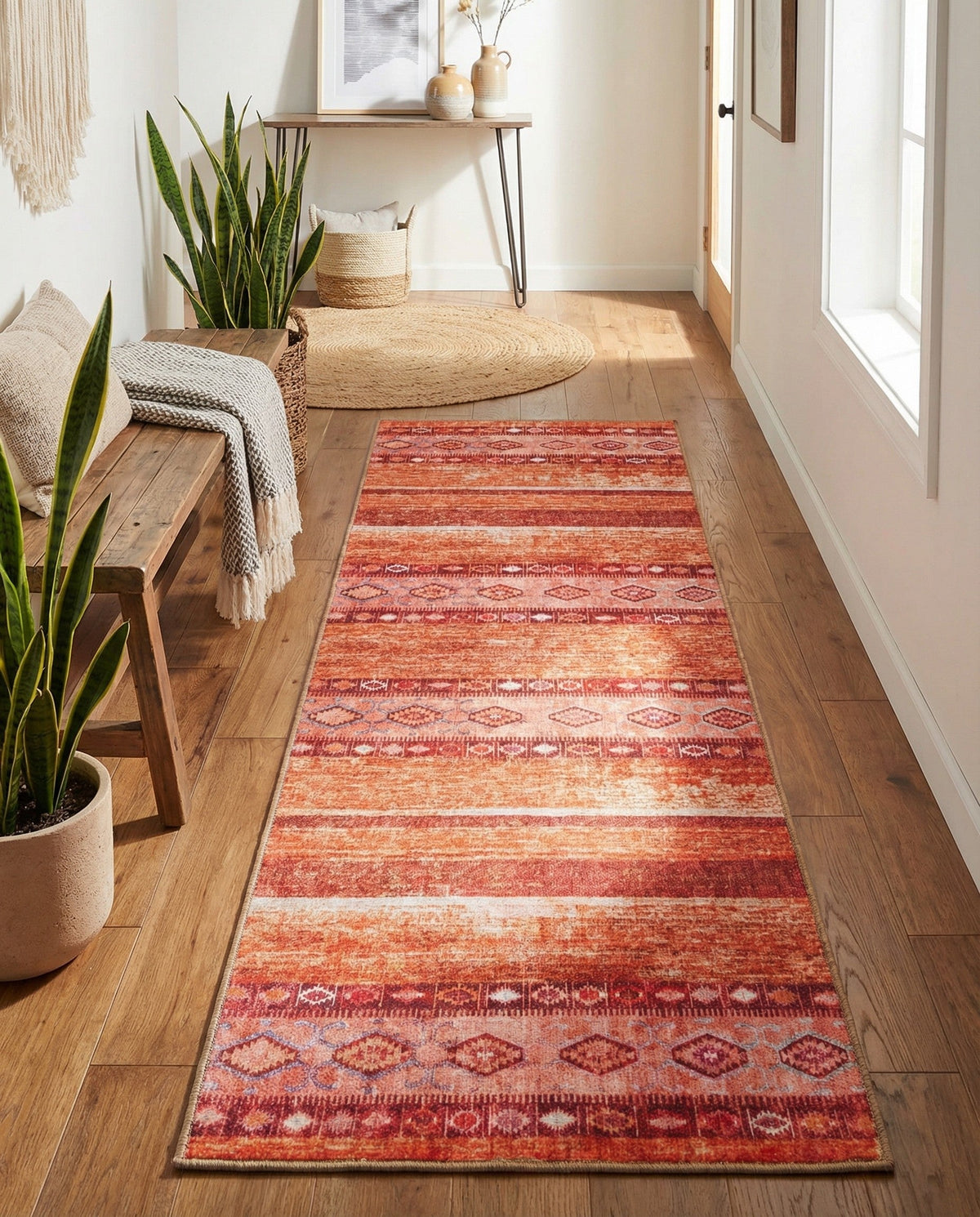 Heritage Elegance Collection Area Rug -  Edinburgh Runner Rust Red  lifestyle 116