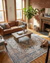 Seville Stripes Collection Area Rug - Cadiz (Blue) Rectangle Blue  lifestyle 21