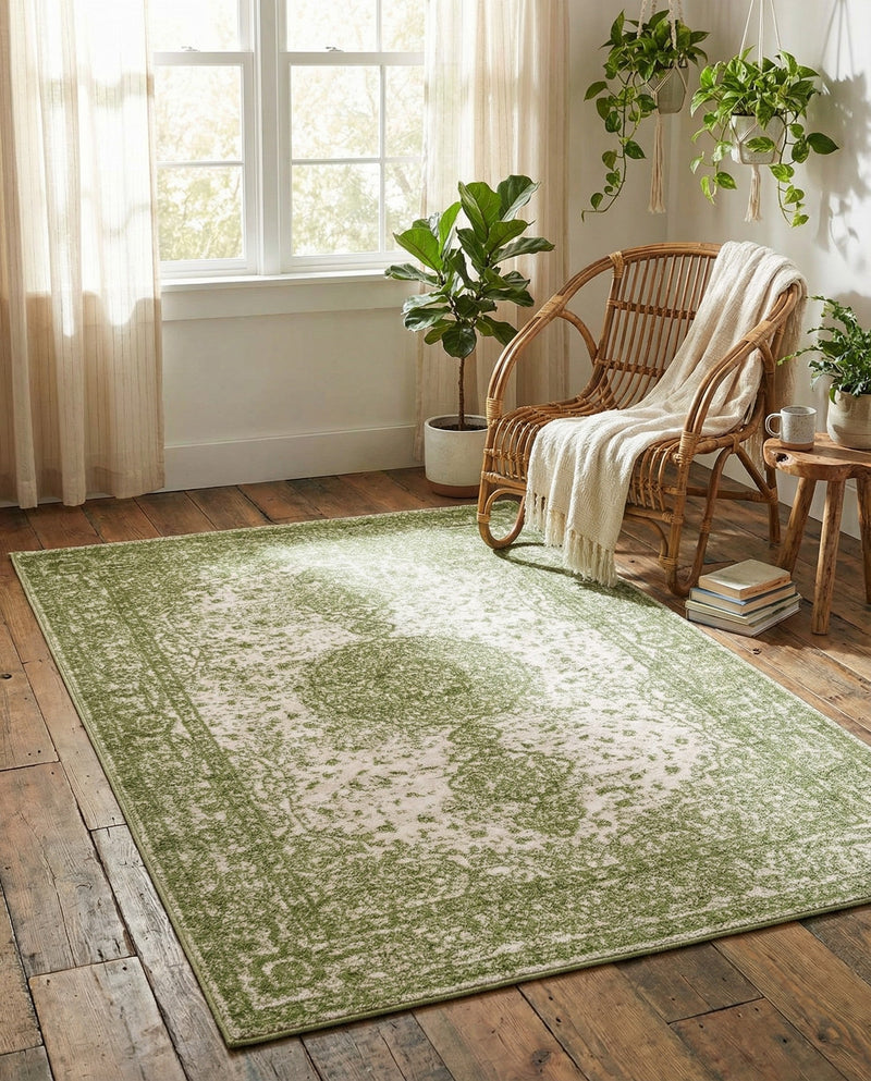 Dover Terrace Collection Area Rug - Marina (Green) Rectangle Green  lifestyle 12