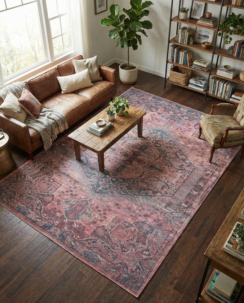 Zahara Oasis Collection Area Rug -  Agadir Rectangle Antique Rust Red  lifestyle 12