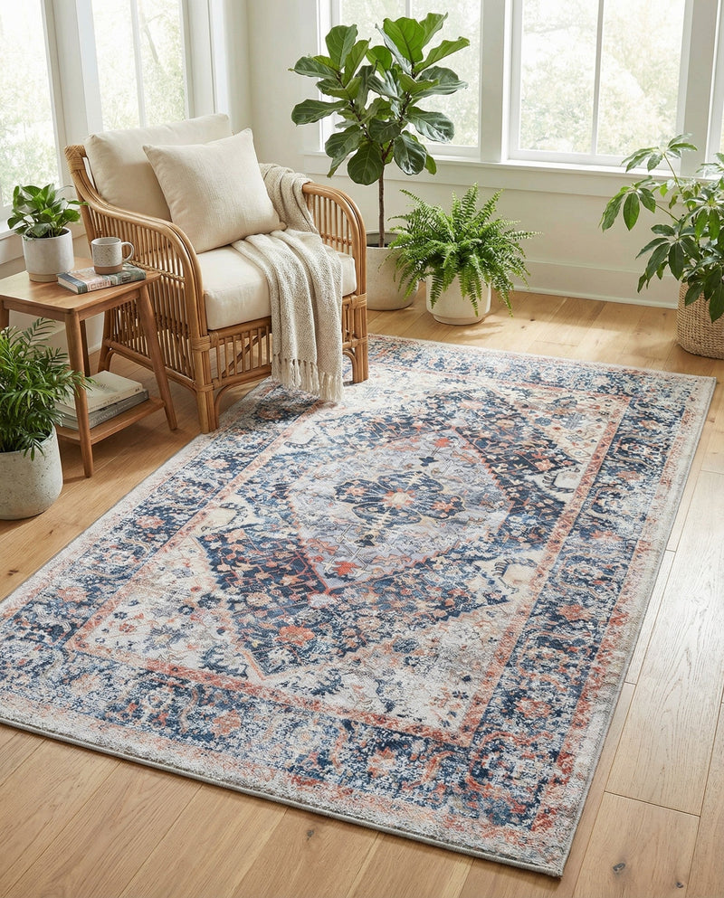 Laguna Sands Collection Area Rug -  Newport Rectangle Navy Blue  lifestyle 26