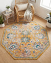 Seville Stripes Collection Area Rug -  Cordoba (Yellow) Octagon Yellow  lifestyle 73