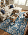 Charleston Elegance Collection Area Rug -  Seaport (Blue) Rectangle Blue  lifestyle 20