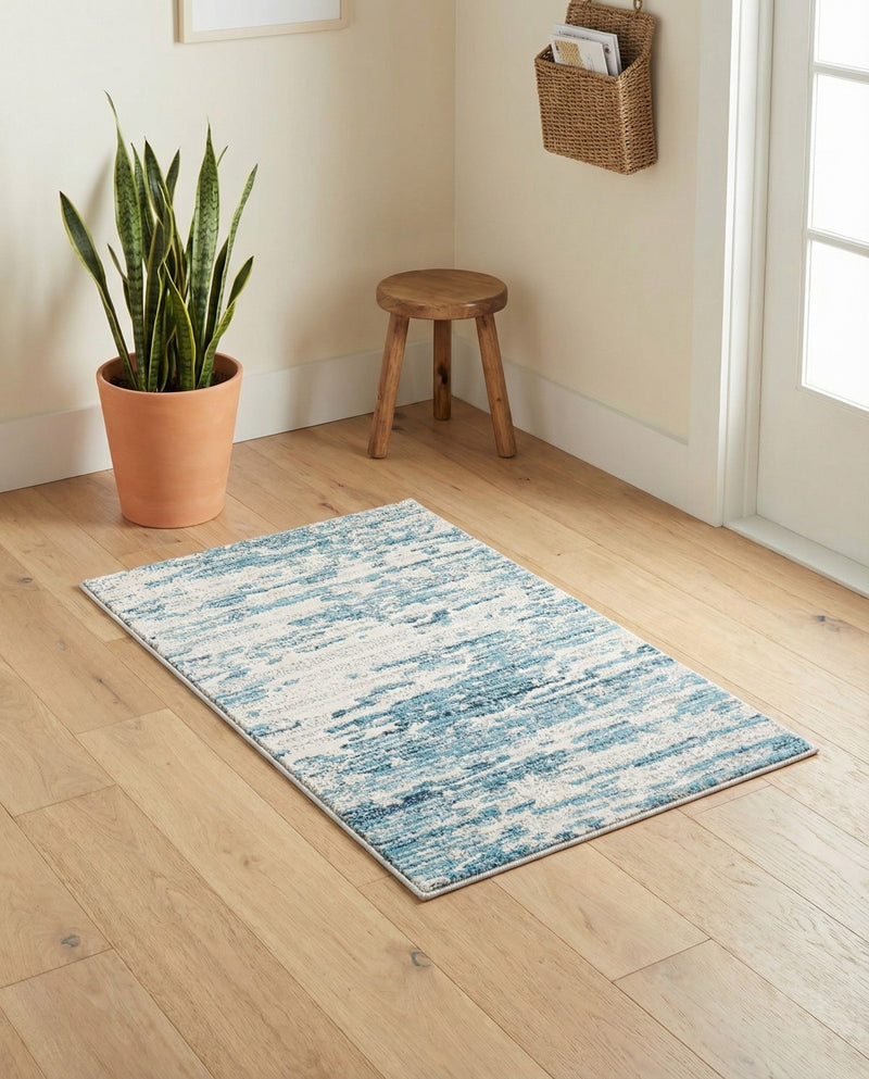 Serenity Sands Collection Area Rug - Dunescape Rectangle Blue  lifestyle 15