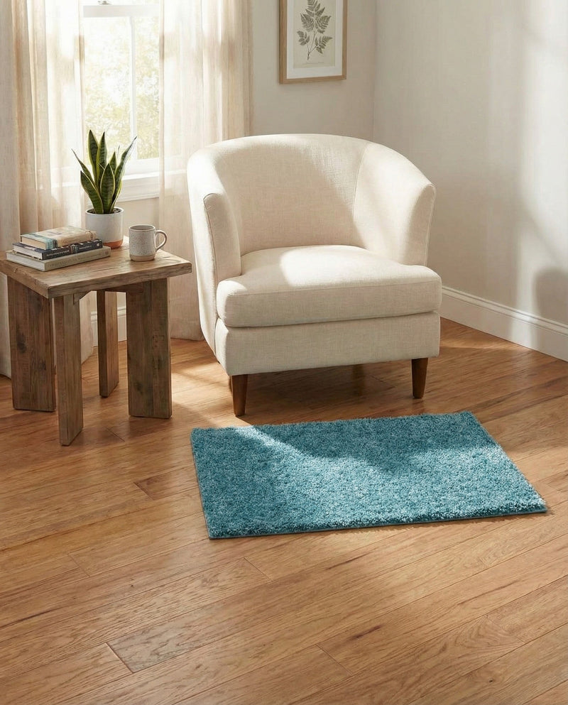 Cozy Comfort Shag Collection Area Rug - Haven (Turquoise) Rectangle Turquoise  lifestyle 14