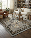 Tabriz Tapestry Collection Area Rug - Sahand (Dark Gray) Rectangle Dark Gray  lifestyle 12