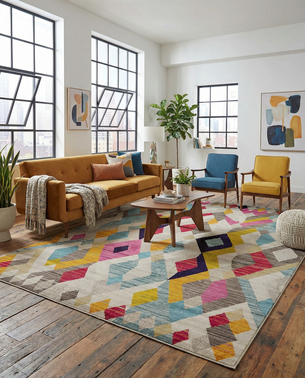 Sedona Vista Collection Area Rug -  Pricklypear Rectangle Multi  lifestyle 27