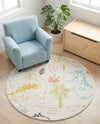 Wonder Tykes Collection Area Rug -  Abstracta Round Ivory  lifestyle 41