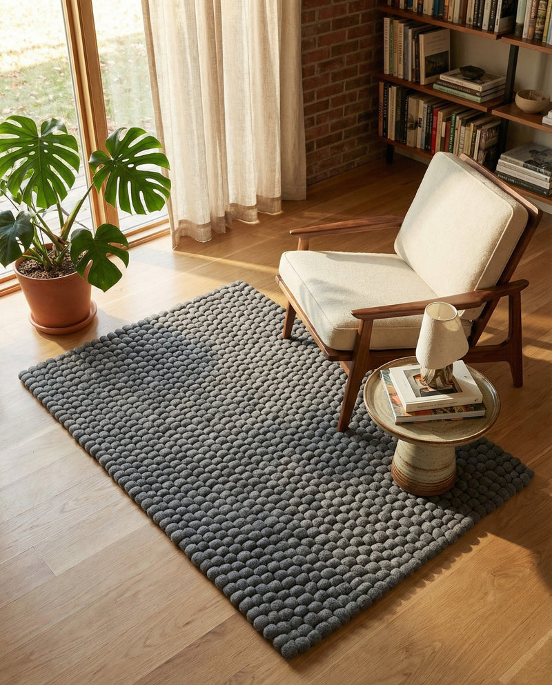 Woolen Sphere Collection Area Rug - Orbsburg (Gray) Rectangle Gray  lifestyle 21