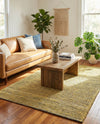 Coastal Haven Striped Jute Collection Area Rug - Marina Rectangle Yellow and Navy  lifestyle 36