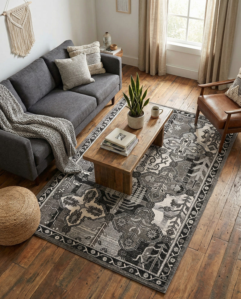 Horizon Collection Area Rug - Dawn Rectangle Gray  lifestyle 32