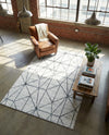 Garden Maze Retreat Collection Area Rug -  Arborlane Rectangle White  lifestyle 30
