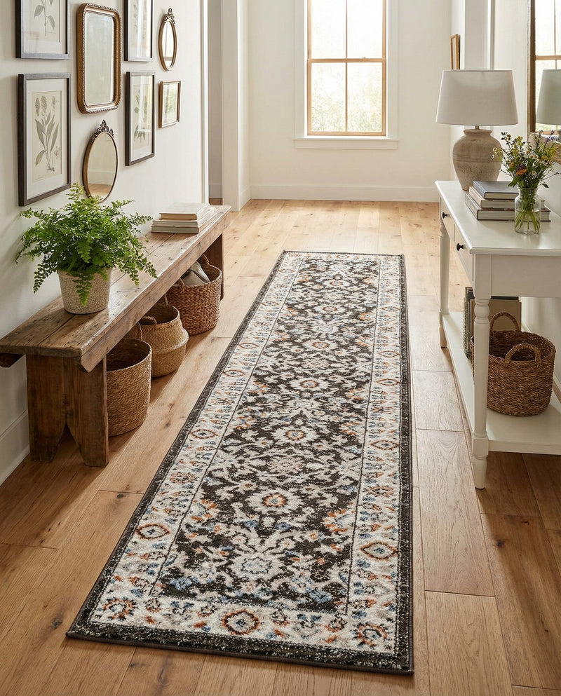 Savannah Elegance Collection Area Rug - Augusta (Fume Gray) Runner Fume Gray  lifestyle 71