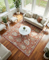 Seville Stripes Collection Area Rug -  Cordoba (Brick Red) Square Brick Red  lifestyle 28