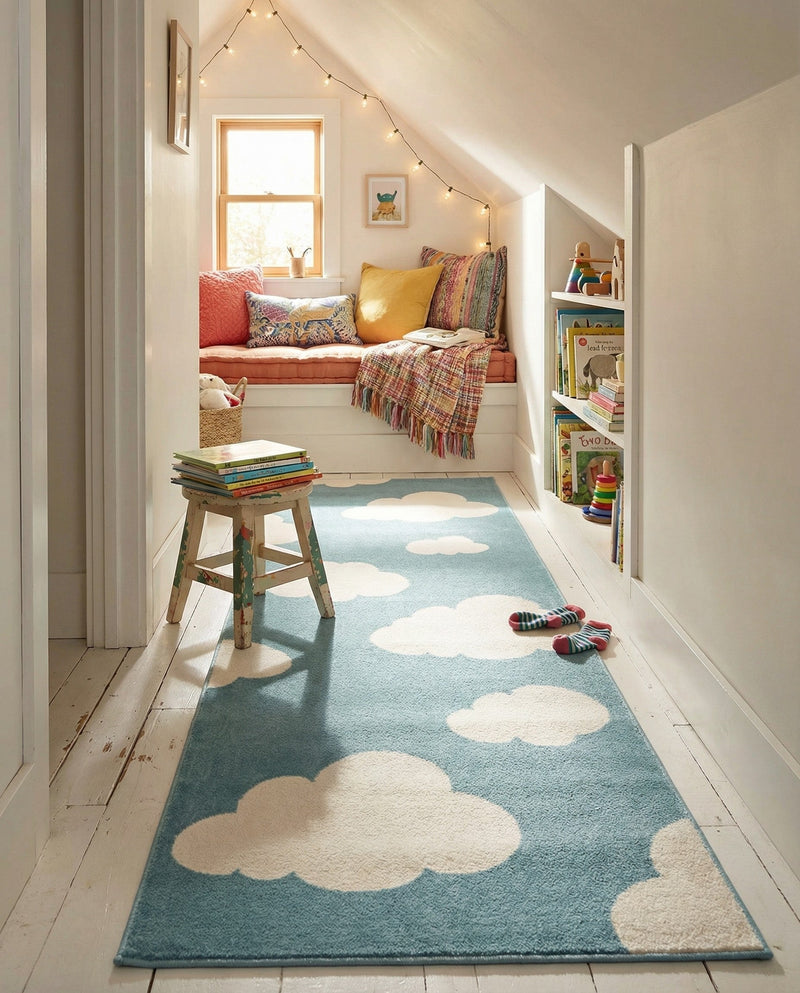 Wonder Tykes Collection Area Rug -  Dreamview Runner Sky blue  lifestyle 64