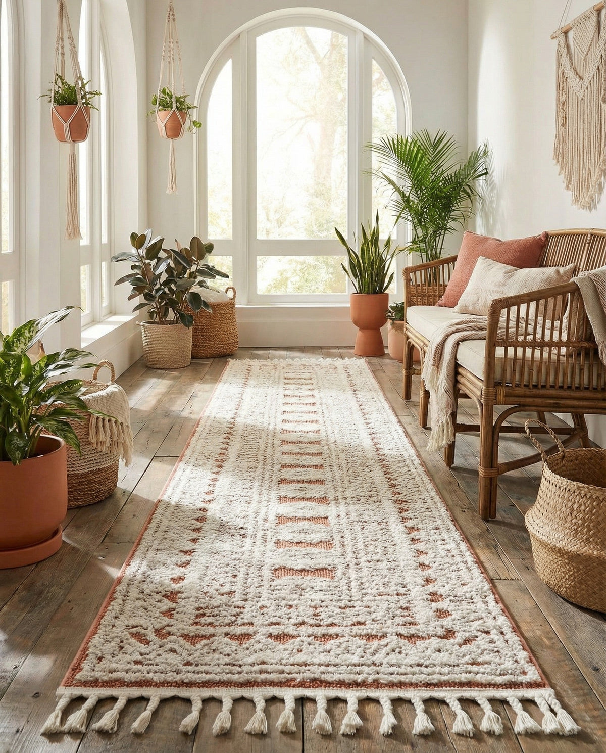 Sahara Chic Collection Area Rug -  Tangier Runner Pink  lifestyle 193