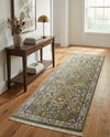 Persian Elegance Collection Area Rug -  Kerman (Green) Runner Green  lifestyle 60