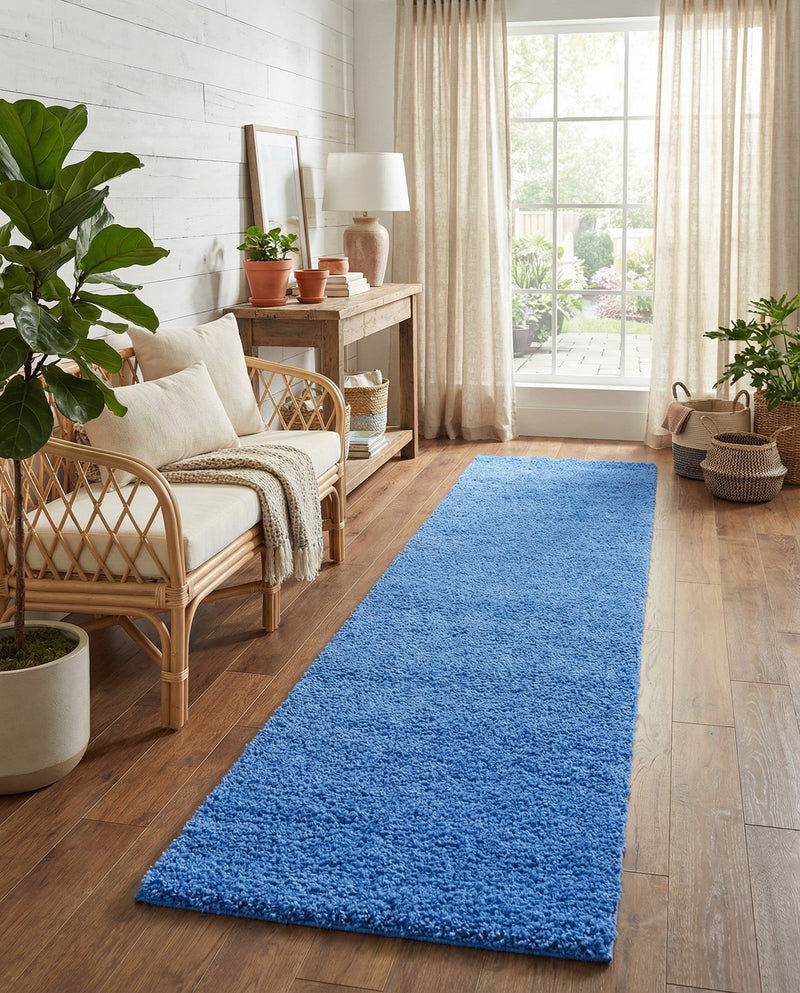 Plush Oasis Collection Area Rug - Serenity (Periwinkle Blue) Runner Periwinkle Blue  lifestyle 81