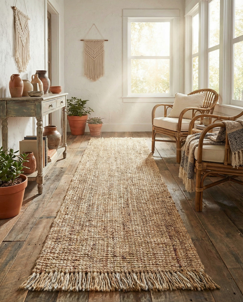 Savannah Jute Collection Area Rug - Tahoe Runner Natural  lifestyle 51
