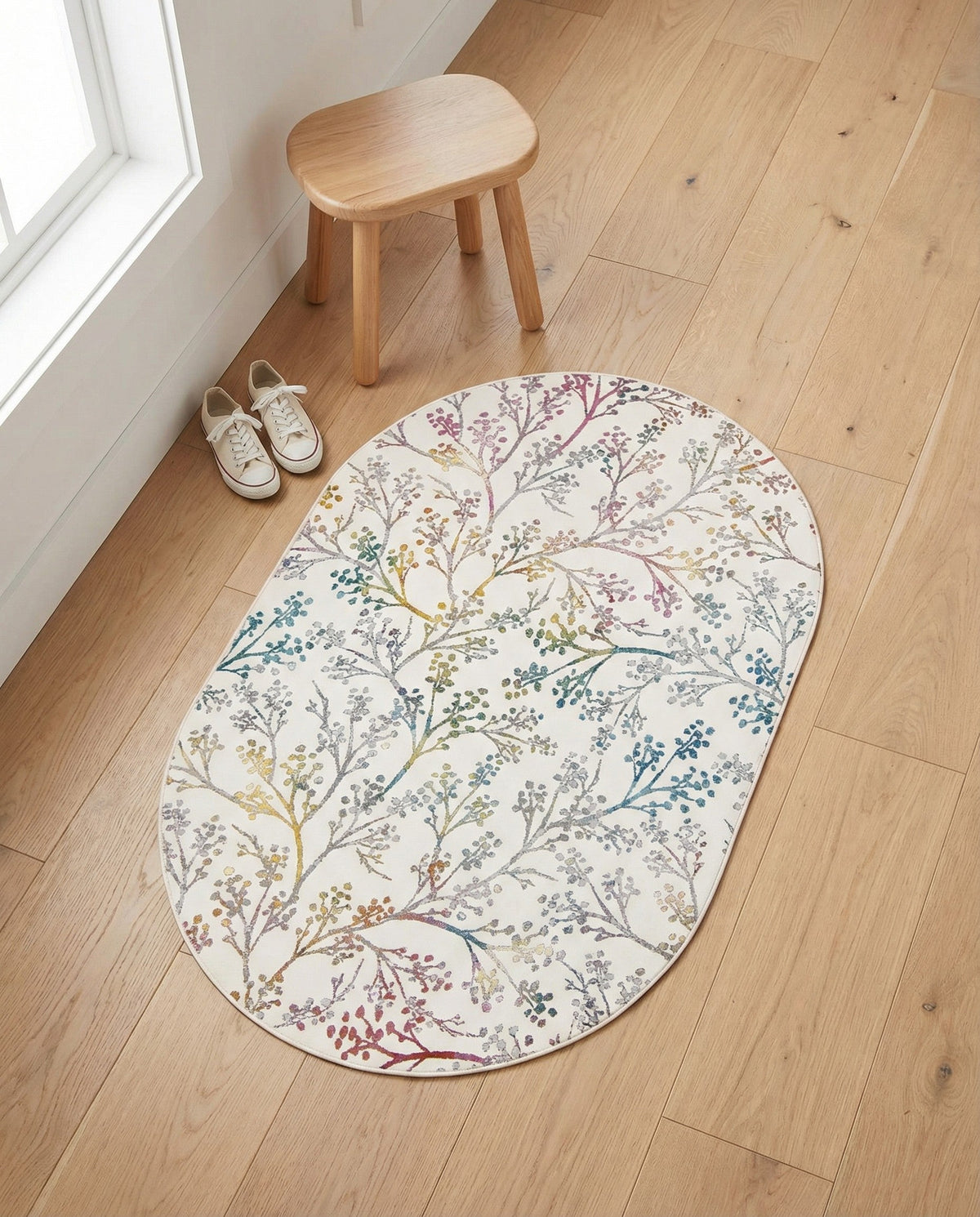 Meadow Breeze Collection Area Rug -  Sunbeam Oval Ivory  lifestyle 167