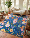 Meadow Breeze Collection Area Rug -  Petal Rectangle Blue  lifestyle 31