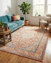 Seville Stripes Collection Area Rug - Cadiz (Brick Red) Rectangle Brick Red  lifestyle 10