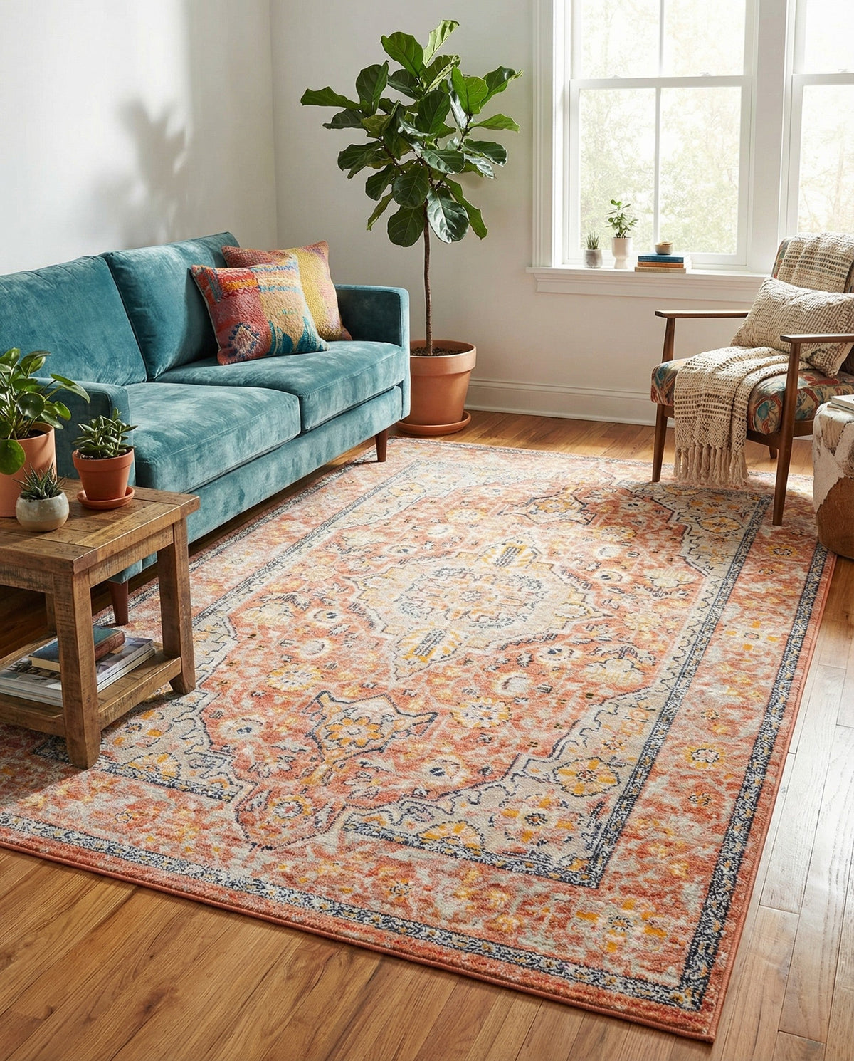 Seville Stripes Collection Area Rug - Cadiz (Brick Red) Rectangle Brick Red  lifestyle 10