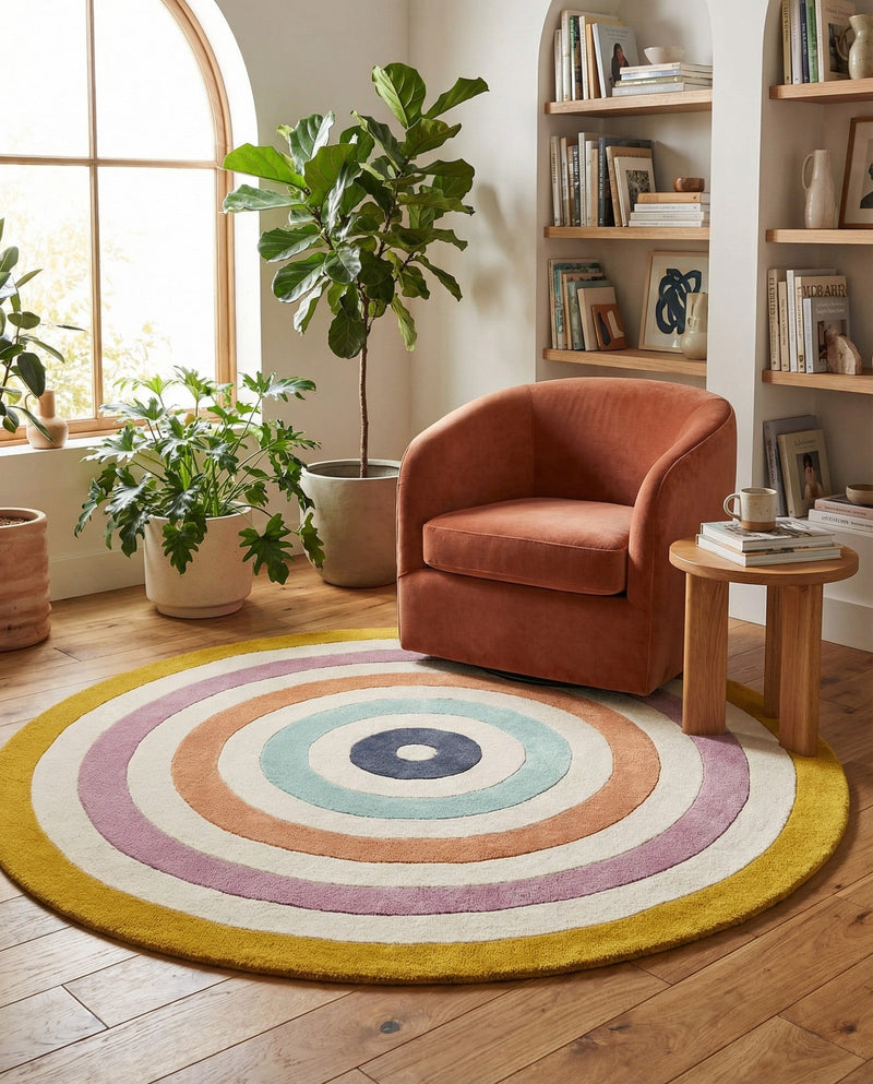 Shepherd's Glen Wool Collection Area Rug - Eldon Round Multi  lifestyle 17