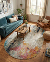 Chromatic Oasis Collection Area Rug -  Azure Oval Beige  lifestyle 75